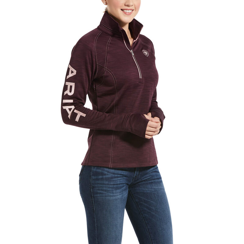 Ariat Western: Tek Team 1/2 Zip Sudaderas Mujer - Burdeos Oscuro (RSIMP3742)